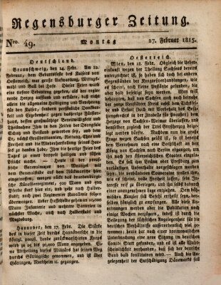 Regensburger Zeitung Montag 27. Februar 1815