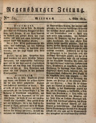 Regensburger Zeitung Mittwoch 1. März 1815