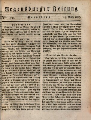 Regensburger Zeitung Samstag 25. März 1815