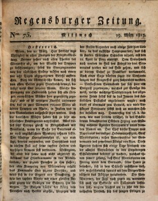 Regensburger Zeitung Mittwoch 29. März 1815