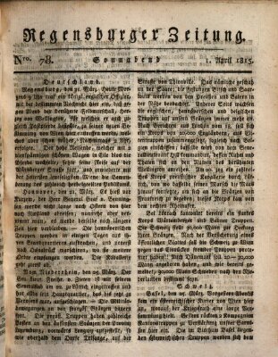 Regensburger Zeitung Samstag 1. April 1815