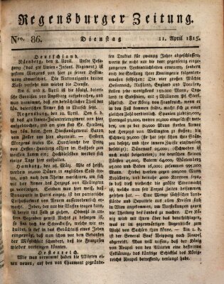 Regensburger Zeitung Dienstag 11. April 1815