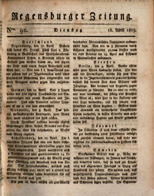 Regensburger Zeitung Dienstag 18. April 1815