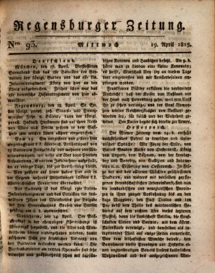 Regensburger Zeitung Mittwoch 19. April 1815