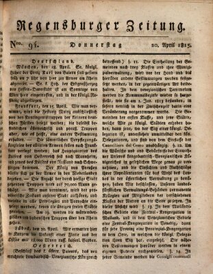 Regensburger Zeitung Donnerstag 20. April 1815