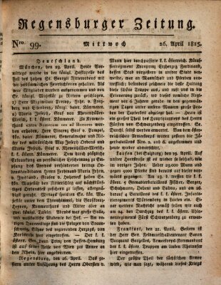 Regensburger Zeitung Mittwoch 26. April 1815