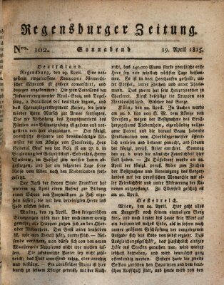 Regensburger Zeitung Samstag 29. April 1815