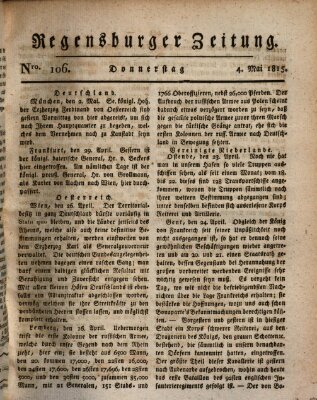 Regensburger Zeitung Donnerstag 4. Mai 1815