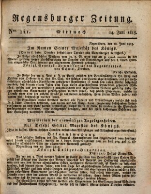 Regensburger Zeitung Mittwoch 14. Juni 1815