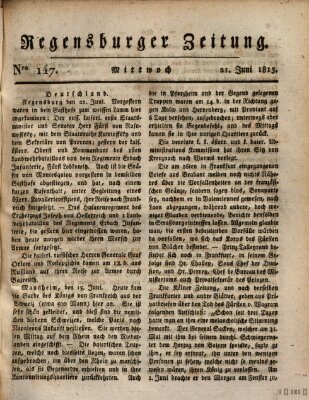 Regensburger Zeitung Mittwoch 21. Juni 1815