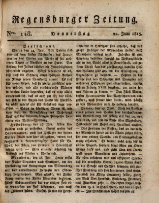 Regensburger Zeitung Donnerstag 22. Juni 1815