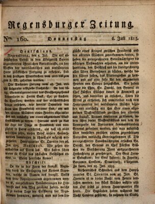 Regensburger Zeitung Donnerstag 6. Juli 1815