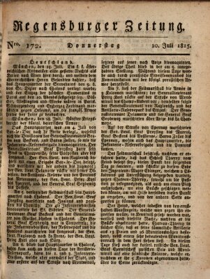 Regensburger Zeitung Donnerstag 20. Juli 1815