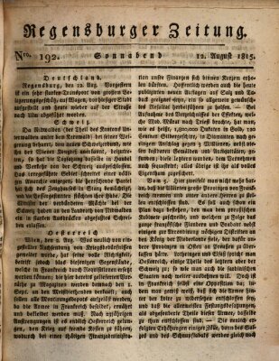 Regensburger Zeitung Samstag 12. August 1815