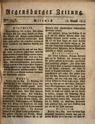 Regensburger Zeitung Mittwoch 16. August 1815