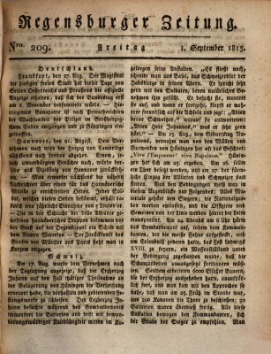 Regensburger Zeitung Freitag 1. September 1815