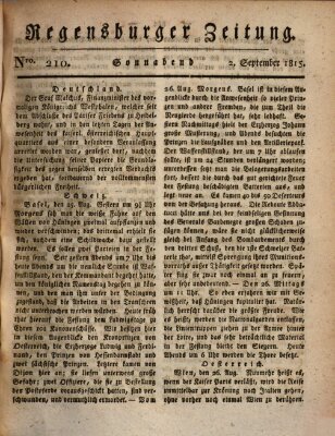 Regensburger Zeitung Samstag 2. September 1815