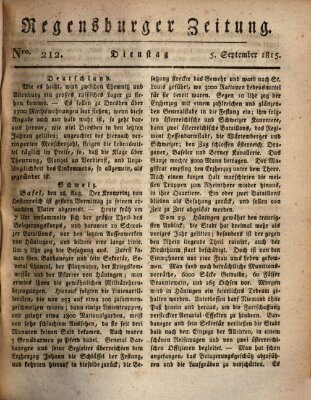 Regensburger Zeitung Dienstag 5. September 1815