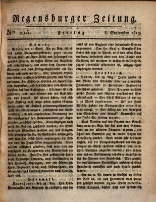 Regensburger Zeitung Freitag 8. September 1815