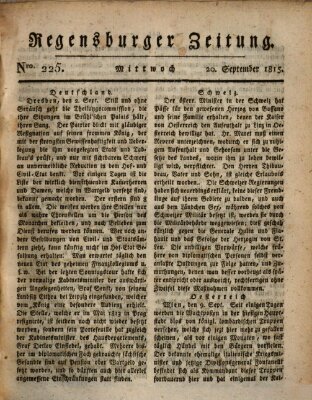 Regensburger Zeitung Mittwoch 20. September 1815