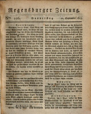 Regensburger Zeitung Donnerstag 21. September 1815