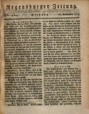 Regensburger Zeitung Dienstag 26. September 1815