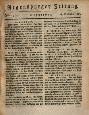 Regensburger Zeitung Donnerstag 28. September 1815