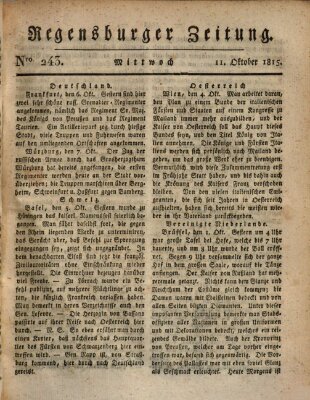 Regensburger Zeitung Mittwoch 11. Oktober 1815