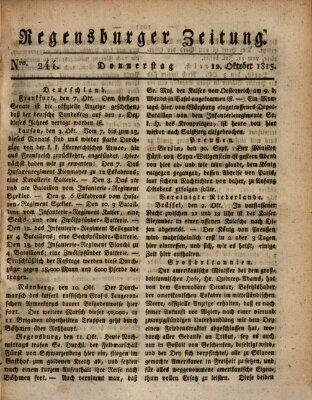 Regensburger Zeitung Donnerstag 12. Oktober 1815