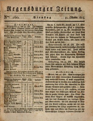 Regensburger Zeitung Dienstag 31. Oktober 1815
