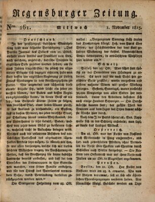 Regensburger Zeitung Mittwoch 1. November 1815