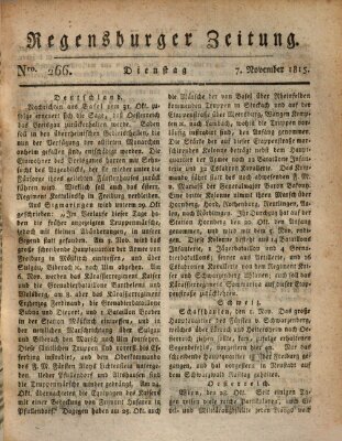 Regensburger Zeitung Dienstag 7. November 1815