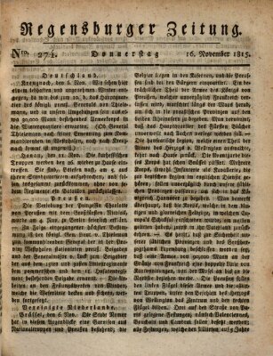 Regensburger Zeitung Donnerstag 16. November 1815