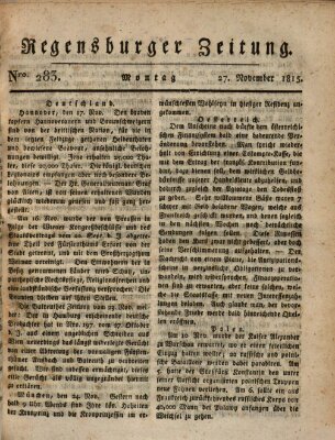 Regensburger Zeitung Montag 27. November 1815