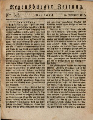 Regensburger Zeitung Mittwoch 20. Dezember 1815