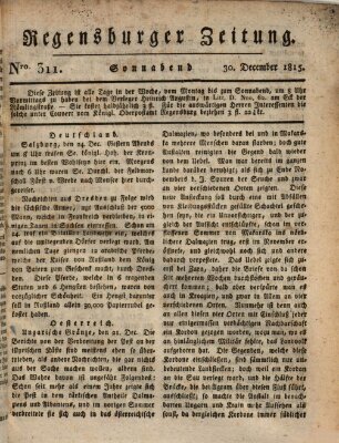 Regensburger Zeitung Samstag 30. Dezember 1815