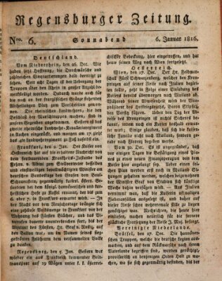 Regensburger Zeitung Samstag 6. Januar 1816