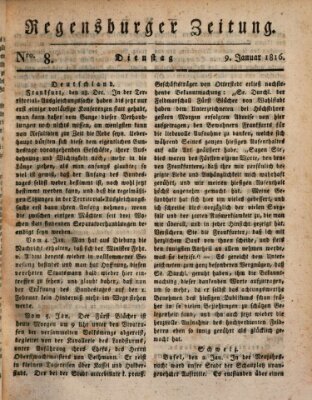 Regensburger Zeitung Dienstag 9. Januar 1816