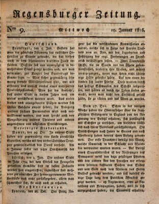 Regensburger Zeitung Mittwoch 10. Januar 1816