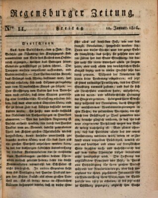 Regensburger Zeitung Freitag 12. Januar 1816