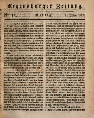 Regensburger Zeitung Montag 15. Januar 1816