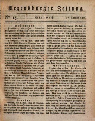 Regensburger Zeitung Mittwoch 17. Januar 1816