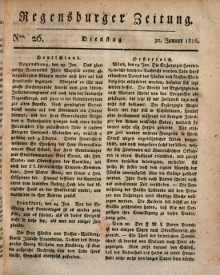 Regensburger Zeitung Dienstag 30. Januar 1816