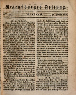 Regensburger Zeitung Mittwoch 31. Januar 1816