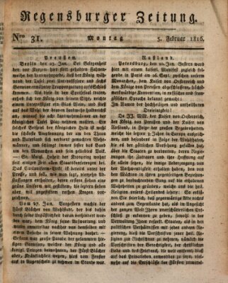 Regensburger Zeitung Montag 5. Februar 1816