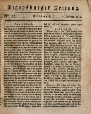 Regensburger Zeitung Mittwoch 7. Februar 1816