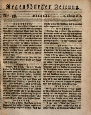 Regensburger Zeitung Dienstag 13. Februar 1816