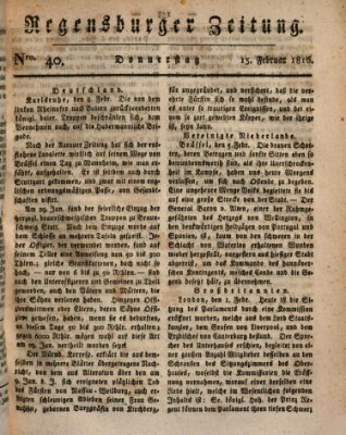 Regensburger Zeitung Donnerstag 15. Februar 1816