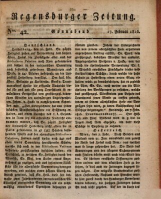 Regensburger Zeitung Samstag 17. Februar 1816