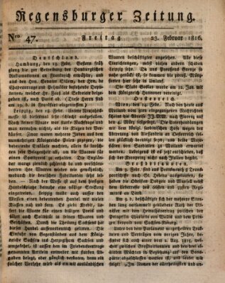 Regensburger Zeitung Freitag 23. Februar 1816